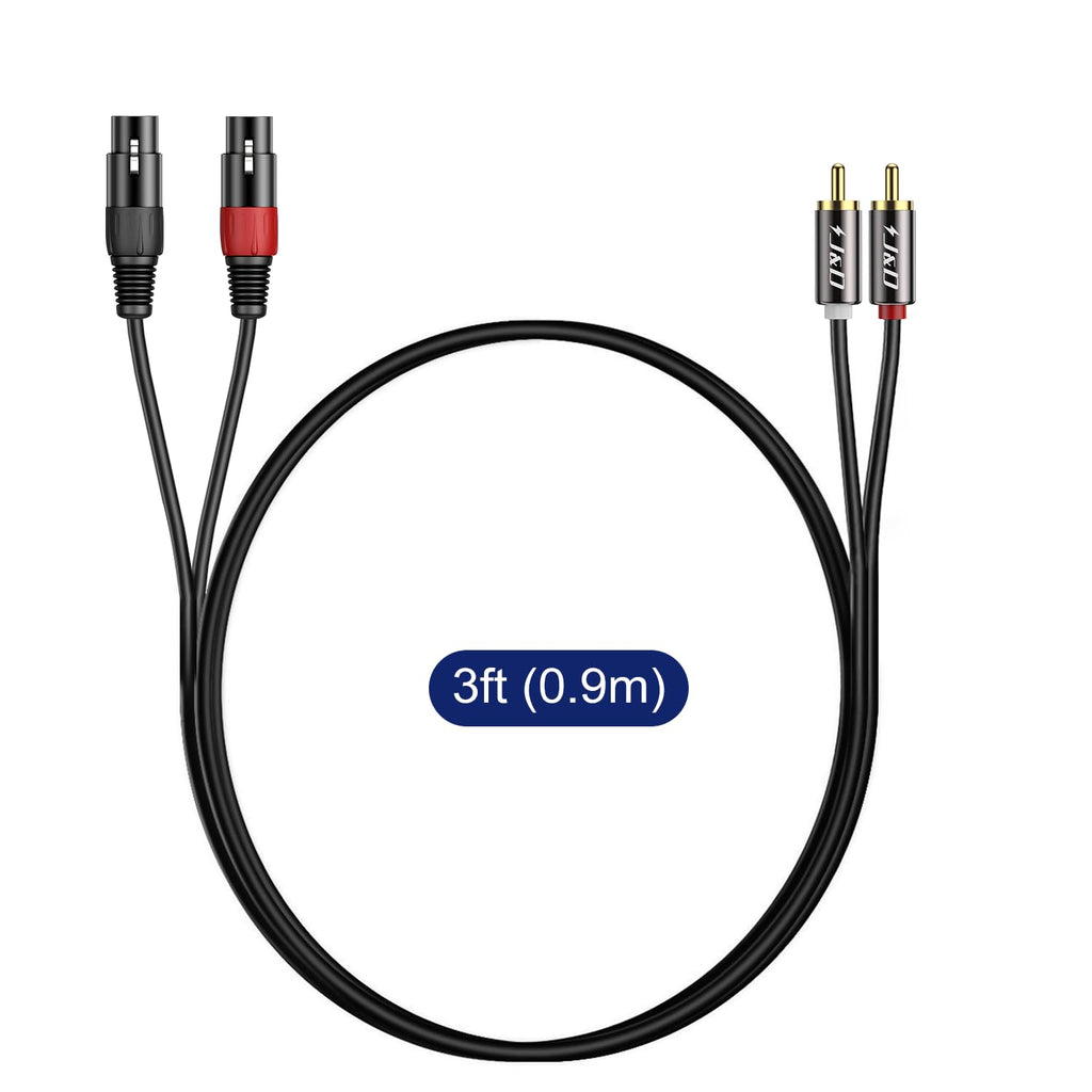 J&D 2 RCA naar 2 XLR-kabel,