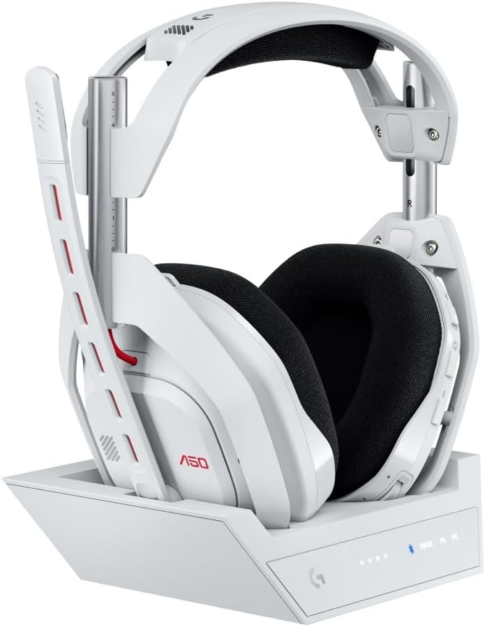 Logitech G Astro A50 X LIGHTSPEED trådlöst spelheadset + batteriladdare, PRO-G GRAPHENE, PLAYSYNC för Xbox Series X|S + PS5 + PC/Mac, Nintendo Switch 2, Bluetooth, HDMI 2.1 Passthru - Vit