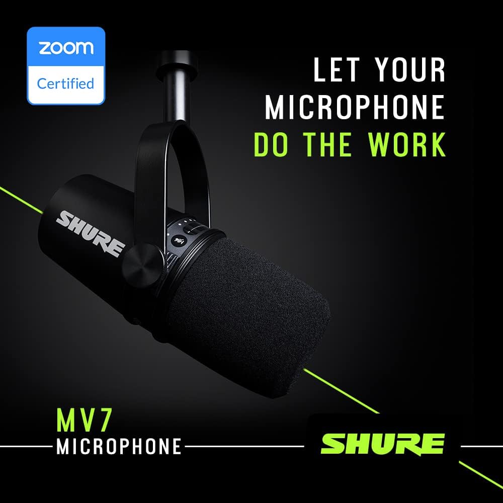 Shure MV7i Slimme Podcast Microfoon + Ingebouwde Audio Interface