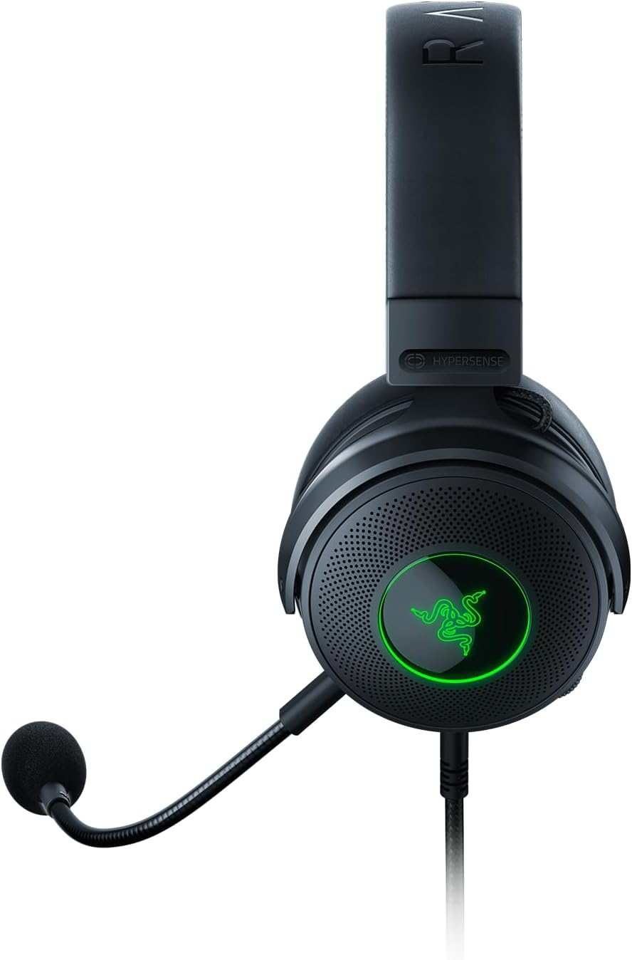 Razer Kraken V4 - Draadloze Gaming Headset (3 Modes Connectiviteit, TriForce 40mm Drivers, 9-Zone RGB Earcup Verlichting, Mix & Volume aanpassingen, THX Spatial Audio) Zwart
