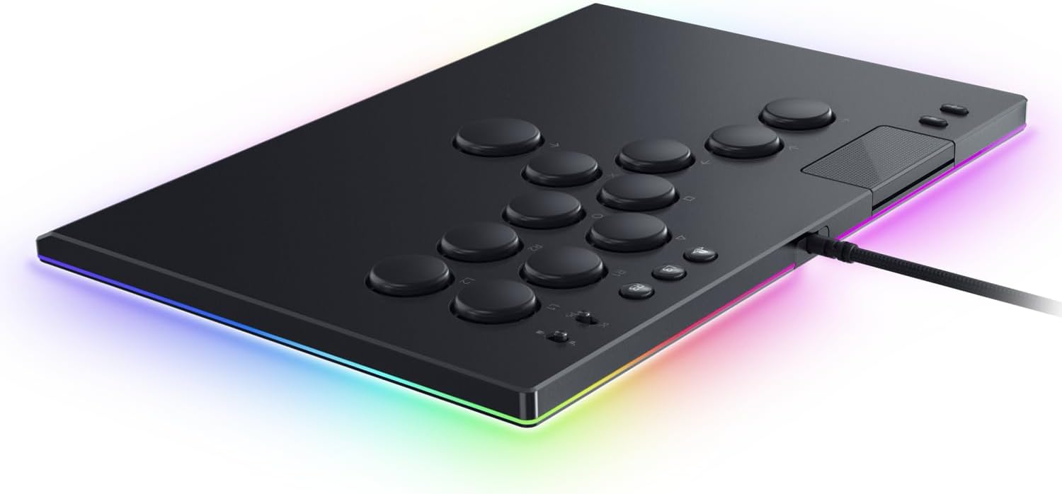 Razer Kitsune - Optische arcadecontroller met knoppen voor PS5 en pc (Nauwkeurige knopindeling met vier bewegingsrichtingen, Lage lineaire optische switches van Razer, Dun en draagbaar ontwerp) Zwart