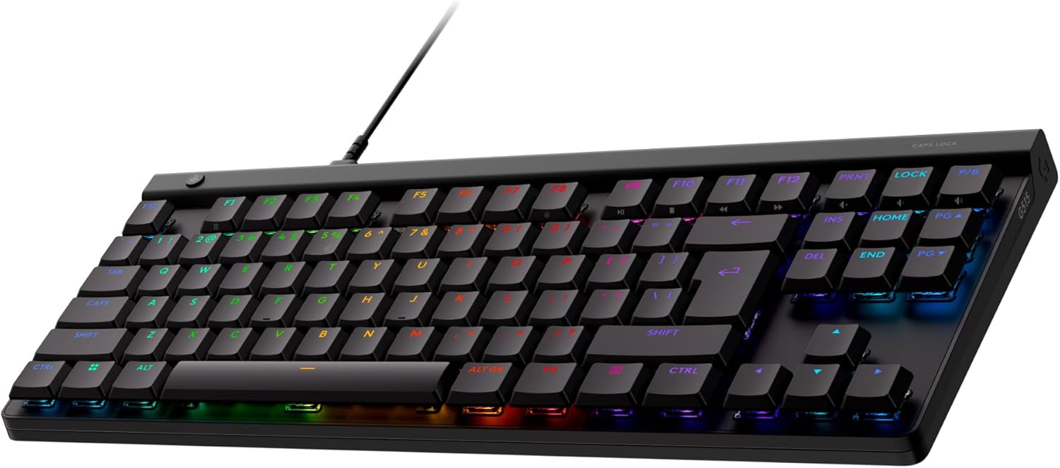 Logitech G G515 LIGHTSPEED TKL Laag profiel draadloos gamingtoetsenbord, LIGHTSYNC RGB, Thin Tenkeyless-ontwerp, PBT toetskappen, tactiele mechanische schakelaars, US International QWERTY - Zwart