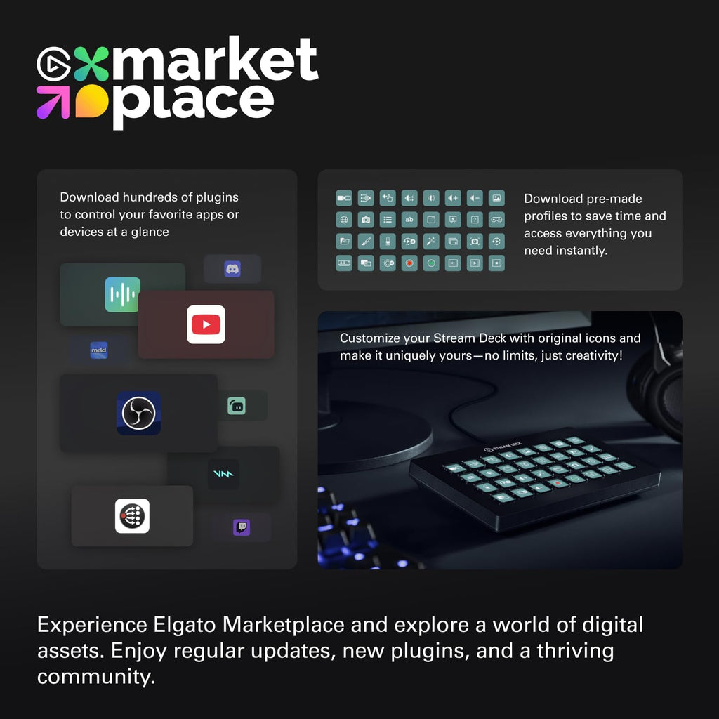 Elgato Stream Deck MK.2 – Studiocontroller, 15 macrotoetsen, start acties in apps en software zoals OBS, Twitch, YouTube en meer, werkt met Mac en pc