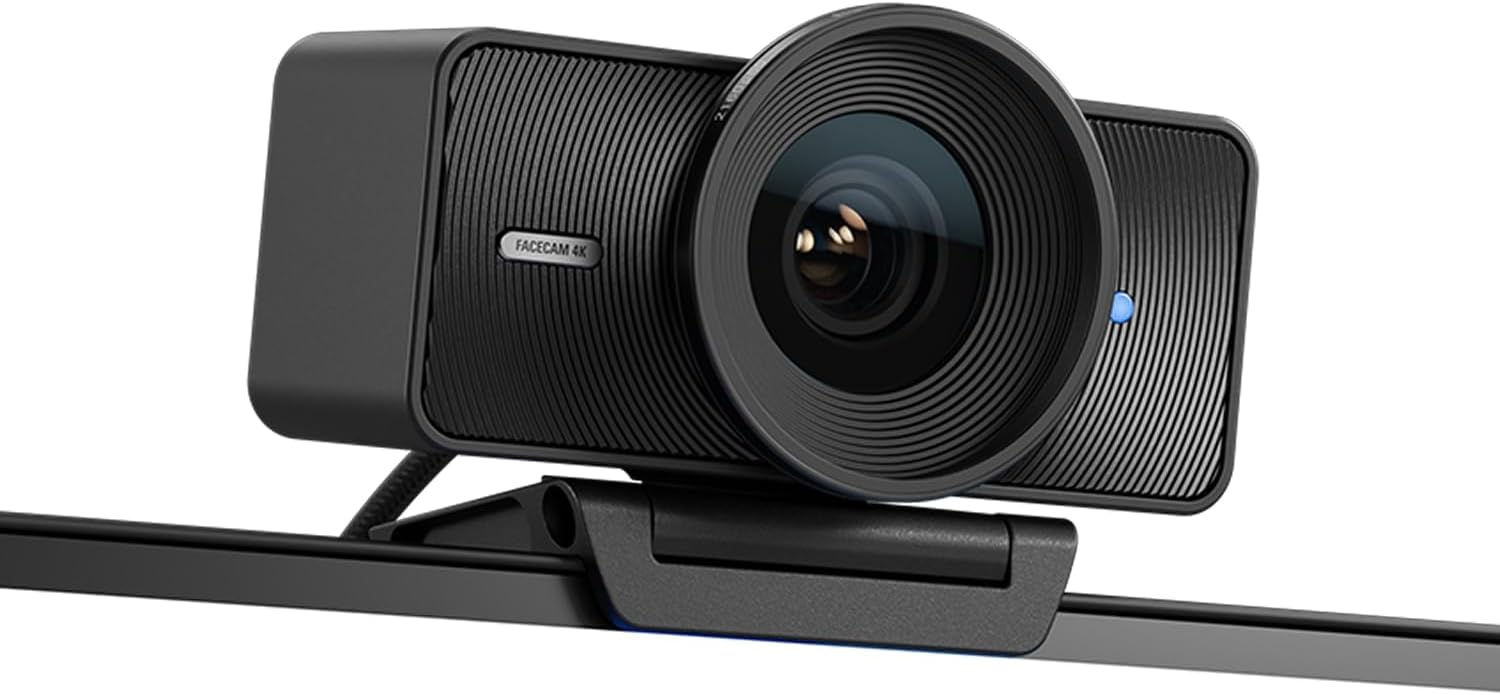 Elgato Facecam 4K – 4K60-studiowebcam, DSLR-achtige bediening, filmische effecten, 49 mm-objectieffilters, HDR, ongecomprimeerde video, geoptimaliseerd scherpstelgebied | USB-C voor pc & Mac