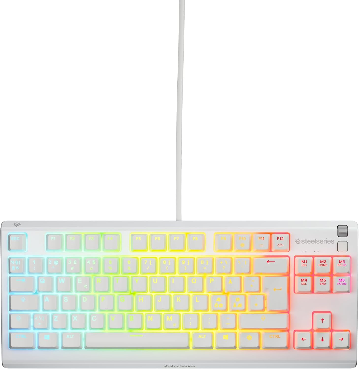 SteelSeries Apex 3 TKL - RGB-gamingtoetsenbord - Compact TKL-toetsenbord voor e-sports - 8-zone RGB-verlichting - Engels QWERTY Layout
