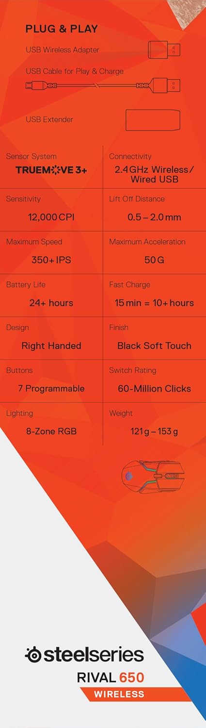 SteelSeries Rival 5 — gamingmuis — FPS, MOBA, MMO, Battle Royale — 18.000 CPI TrueMove Air optische sensor — 9 programmeerbare knoppen — 85 g competitief gewicht, zwart