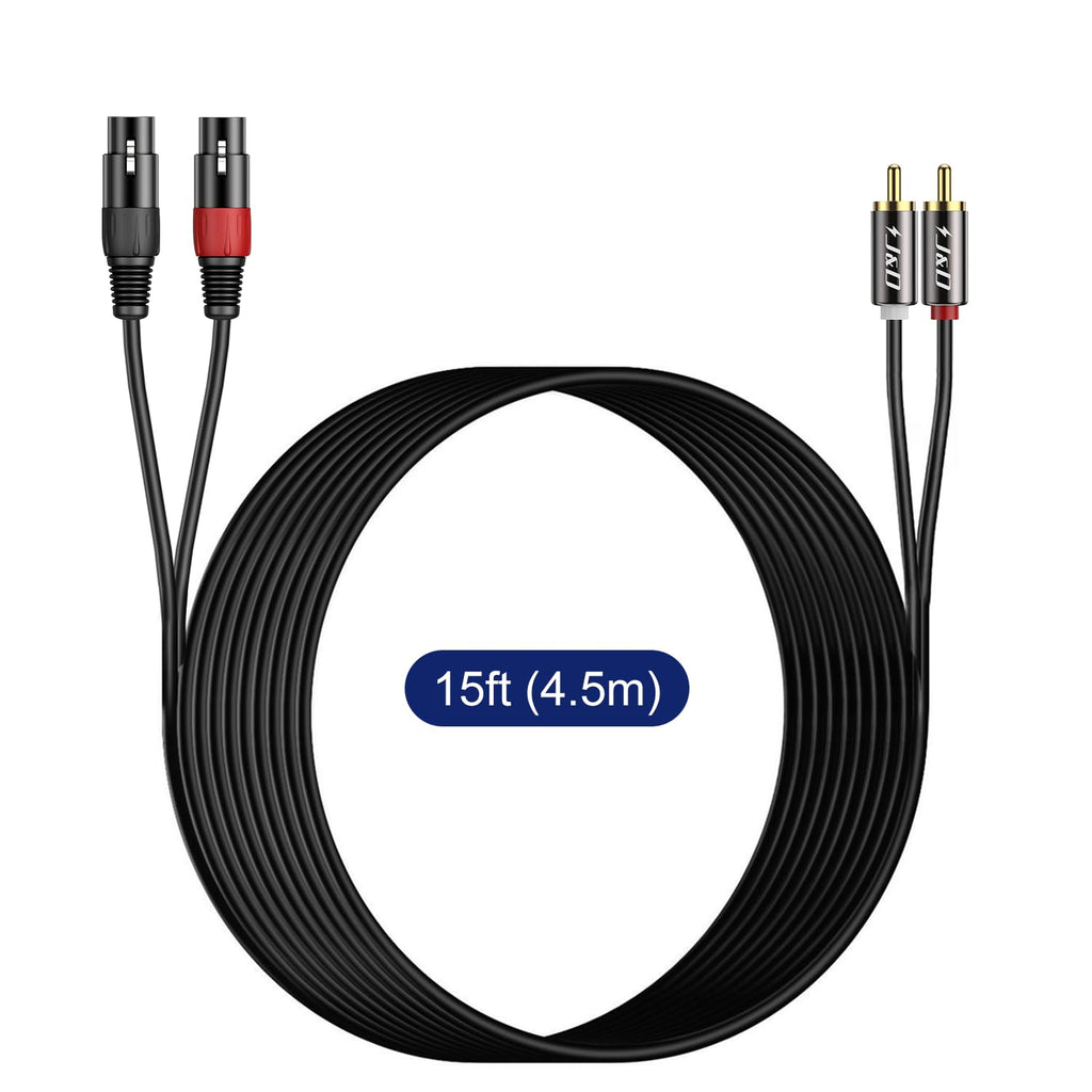 J&D 2 RCA naar 2 XLR-kabel,