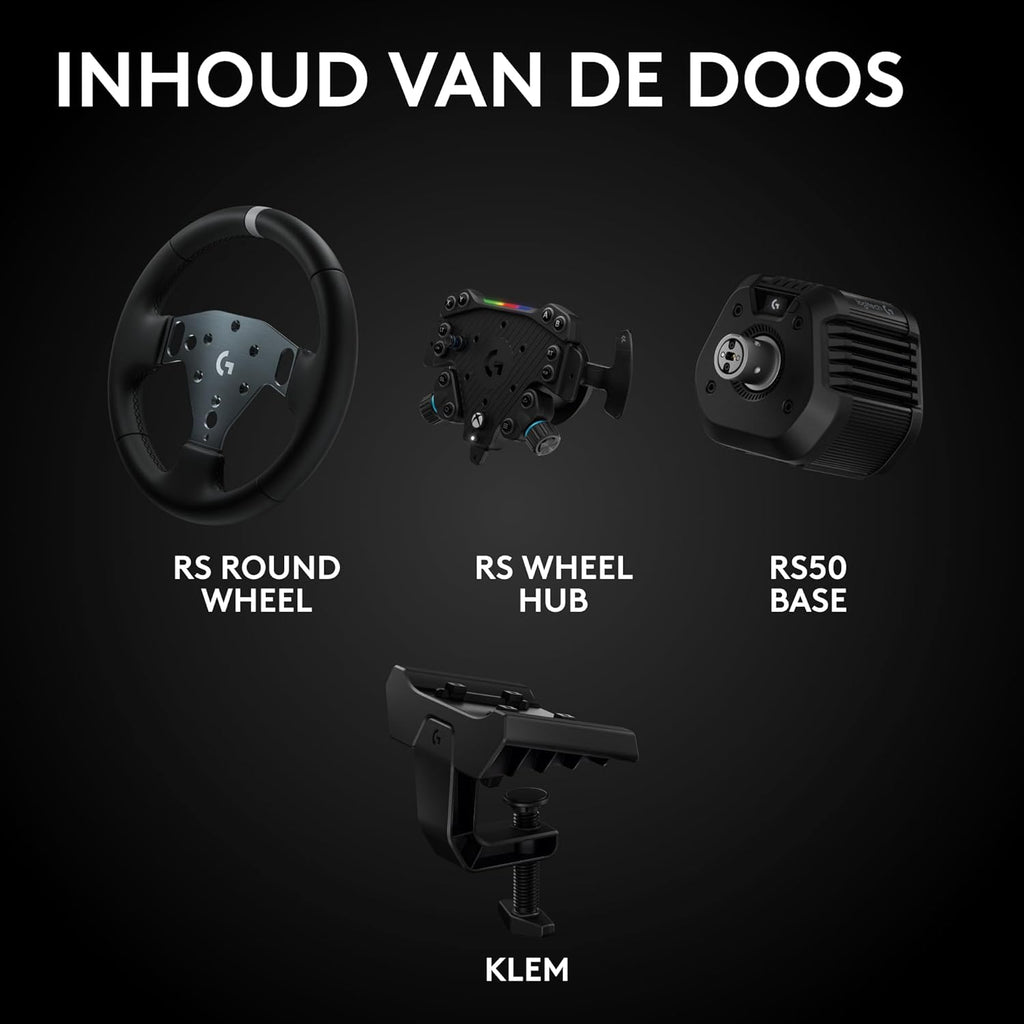 Logitech G G923-racestuur en -pedalen, TRUEFORCE tot een force feedback van 1000 Hz, responsief rijden, startregeling voor dubbele koppeling, stuurhoes van echt, voor PS5, PS4, pc, Mac - Zwart