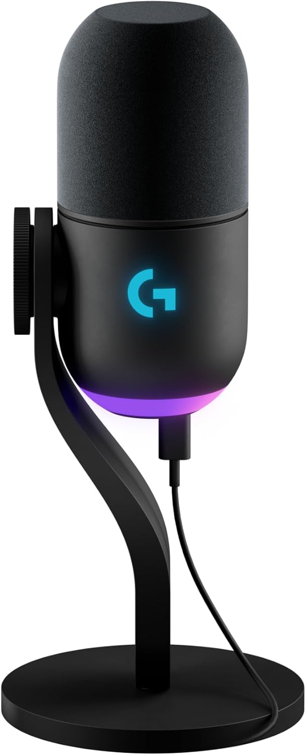 Logitech G Yeti GX Dynamic RGB-gamingmicrofoon met LIGHTSYNC, USB-microfoon voor streamen, supercardioïde, plug-and-play met USB voor pc/Mac - Zwart