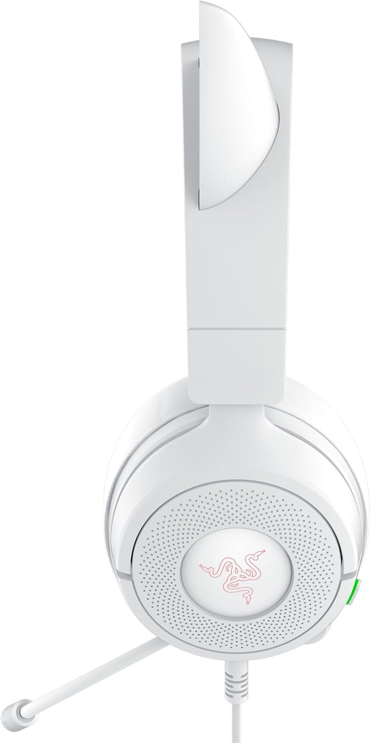 Razer Kraken Kitty V3 X - Bedrade Kitty-headset voor gaming - Iconische Kitty-oren - 270 g lichtgewicht - HyperClear cardioïde microfoon - TriForce 40 mm drivers - 3,5mm aansluiting | Wit