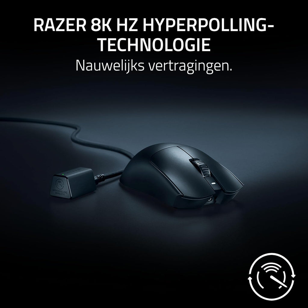 Razer Viper V3 Pro - Ultralichte draadloze Esports Gaming-muis (8K Hz HyperPolling, lichtgewicht van 54 gram, Focus Pro Sensor 35K DPI, draadloze HyperSpeed, batterijlevensduur van 95 uur) Zwart