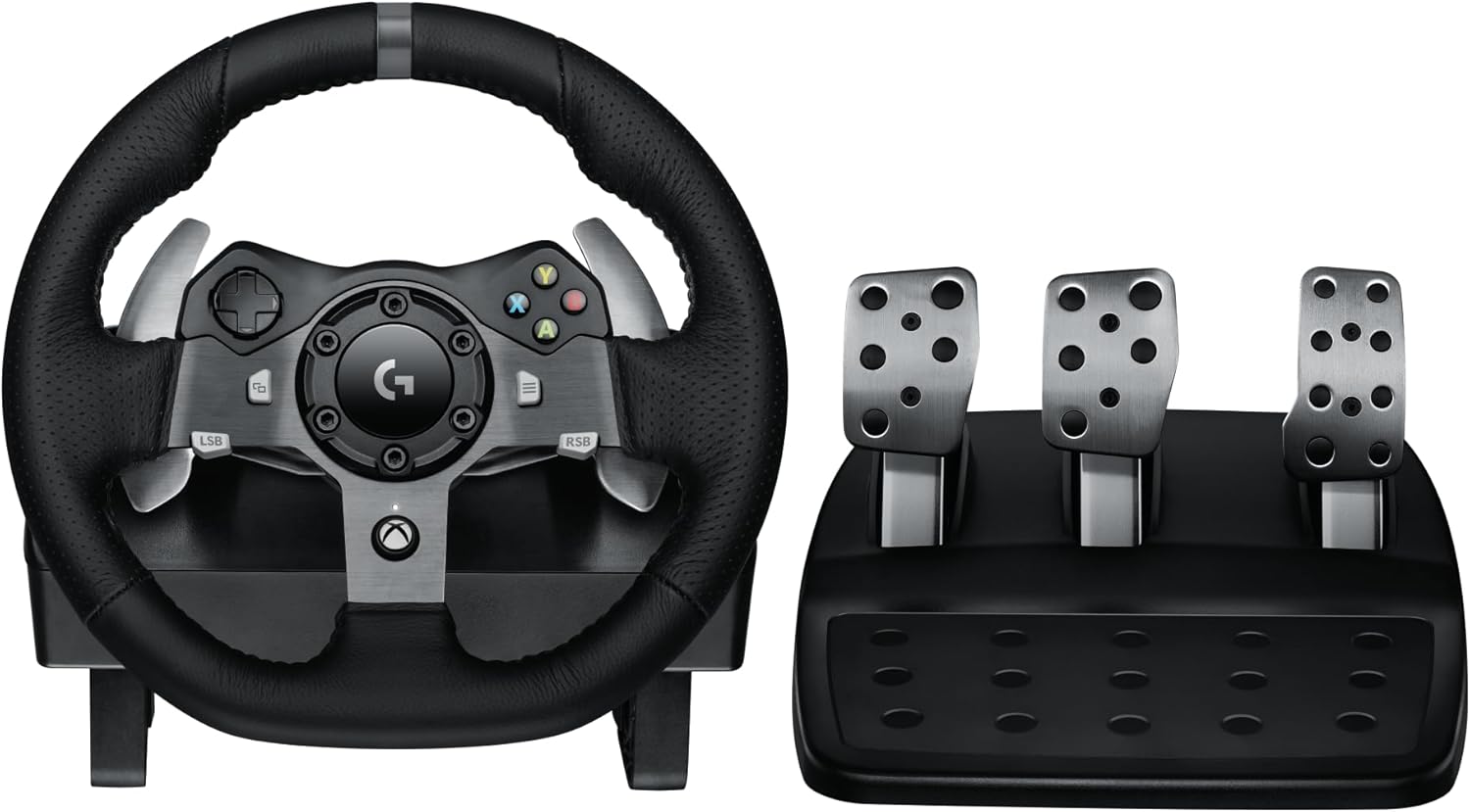 Logitech G G29 SE Driving Force-racestuur en -pedalen, forcefeedback, echt leer + Logitech G Driving Force-versnellingspook - Voor PS5, PS4 en pc, Mac - Black