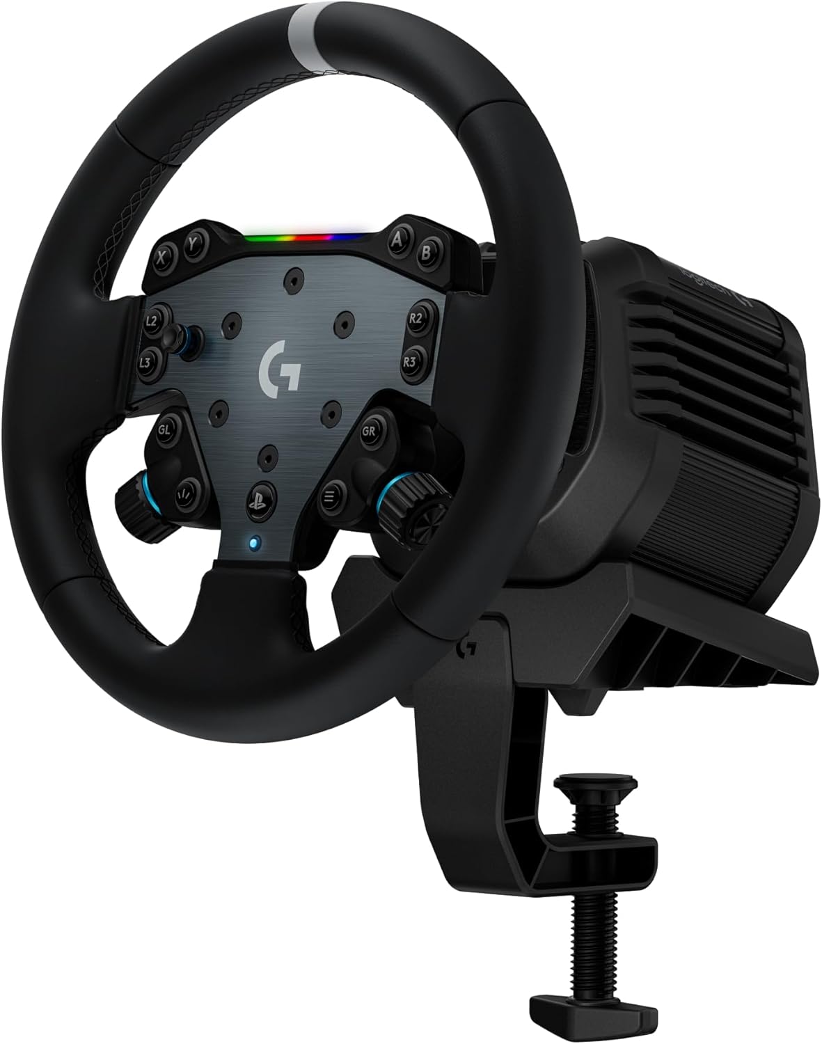 Logitech G G923-racestuur en -pedalen, TRUEFORCE tot een force feedback van 1000 Hz, responsief rijden, startregeling voor dubbele koppeling, stuurhoes van echt, voor PS5, PS4, pc, Mac - Zwart