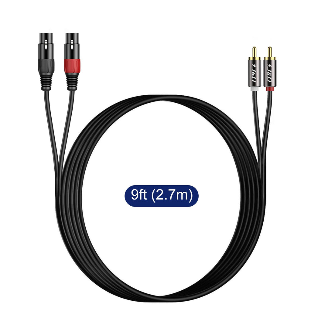 J&D 2 RCA naar 2 XLR-kabel,