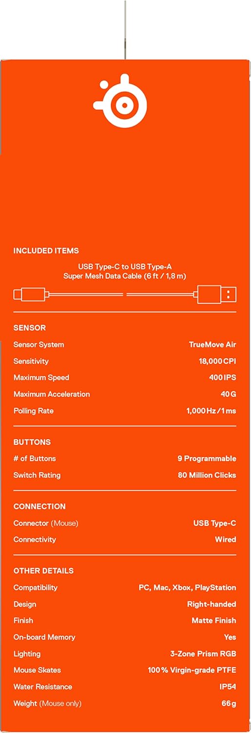 SteelSeries Aerox 3 - Geperforeerde RGB-gamingmuis - Ultralicht waterbestendig ontwerp - 8,500 DPI TrueMove Core optische sensor - Snow