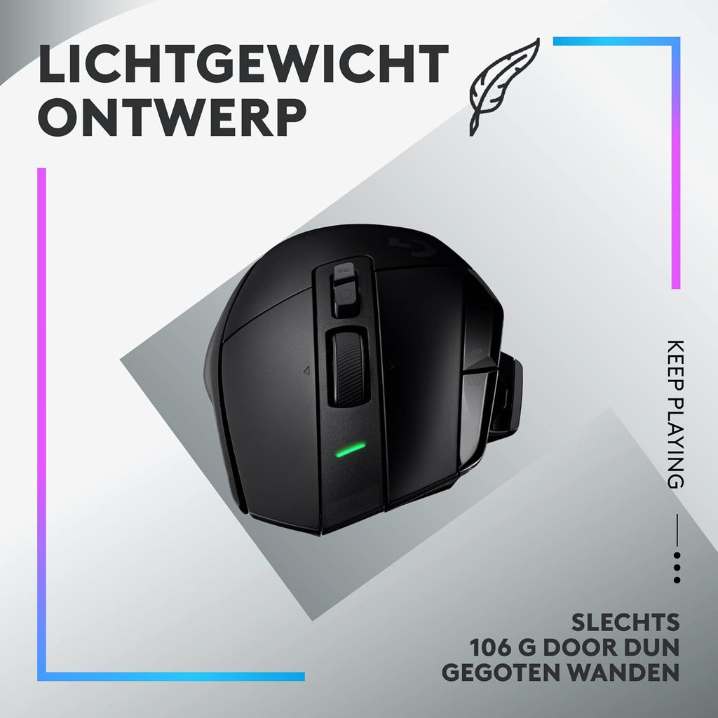 Logitech G502 X Bedrade Gamingmuis - LIGHTFORCE hybride, optisch-mechanische, primaire schakelaars, HERO 25K gaming sensor, voor PC - MacOS/Windows - Zwart