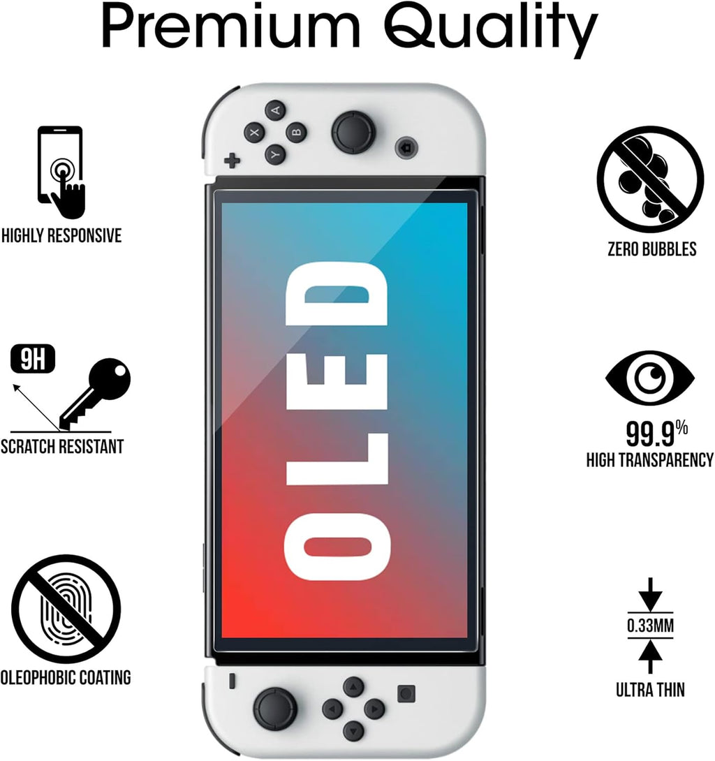 amFilm OneTouch Glass Screen Protector Ontworpen voor Nintendo Switch 2 Model 2025 - Met Auto Alignment Kit, Bubble Free [2-Pack]