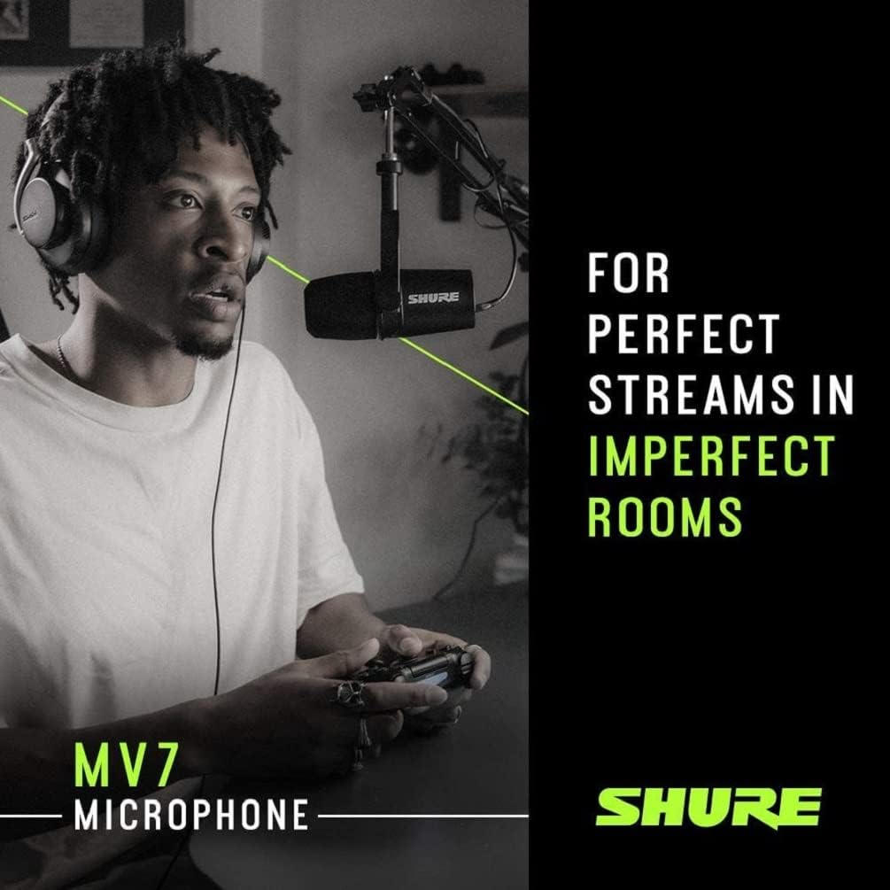 Shure MV7i Slimme Podcast Microfoon + Ingebouwde Audio Interface