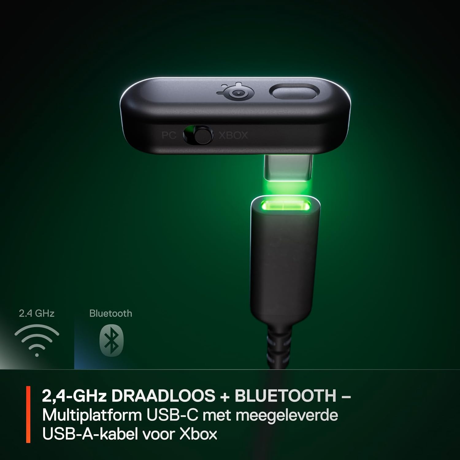SteelSeries Arctis GameBuds™ voor Xbox - Draadloze gamingoordopjes - 2,4-GHz + BT5.3 - ANC/Transparency-modus - IP55-waterbestendigheid - 40 uur accuduur - Draadloos opladen - Xbox,PS5,pc,mobiel-Zwart