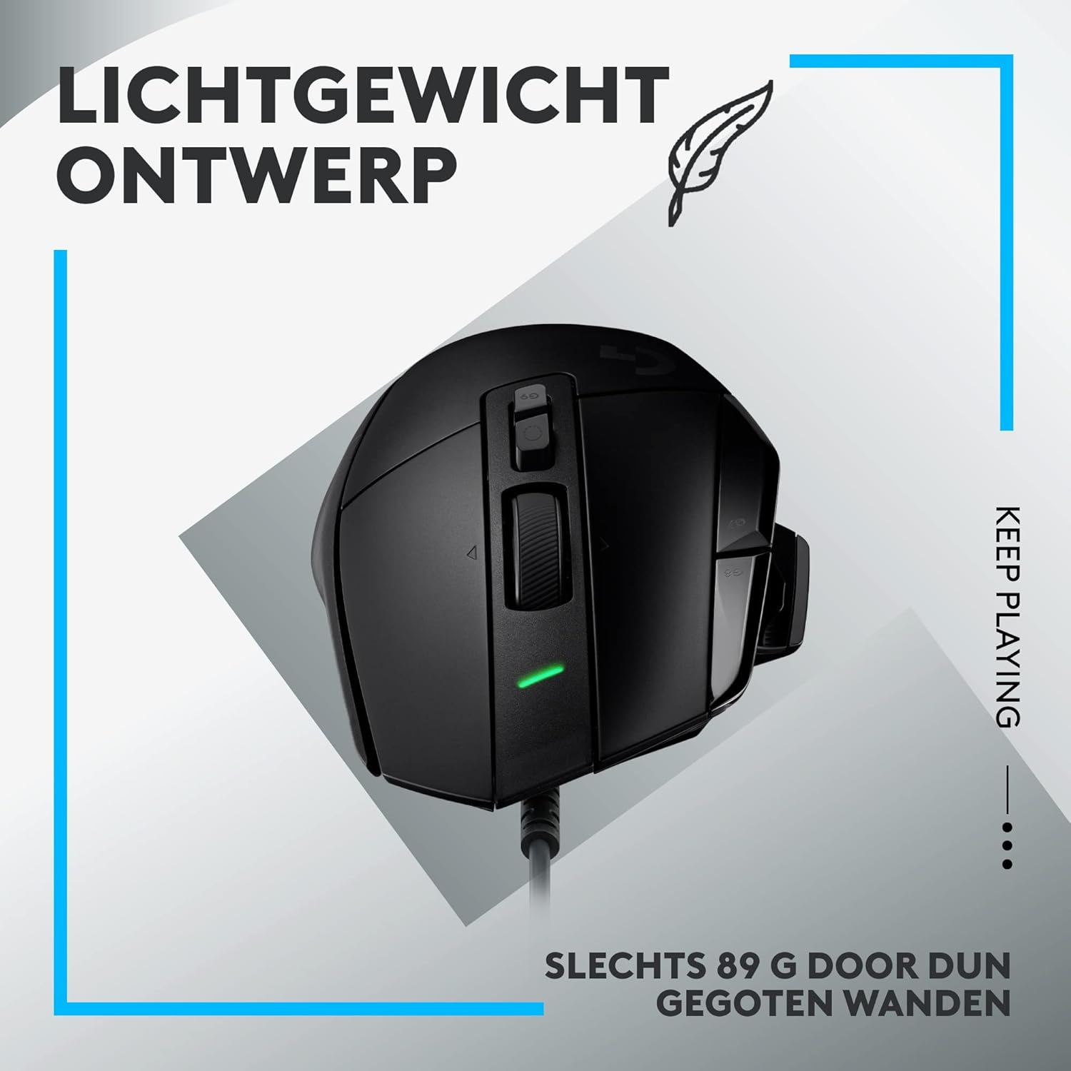 Logitech G502 X Bedrade Gamingmuis - LIGHTFORCE hybride, optisch-mechanische, primaire schakelaars, HERO 25K gaming sensor, voor PC - MacOS/Windows - Zwart