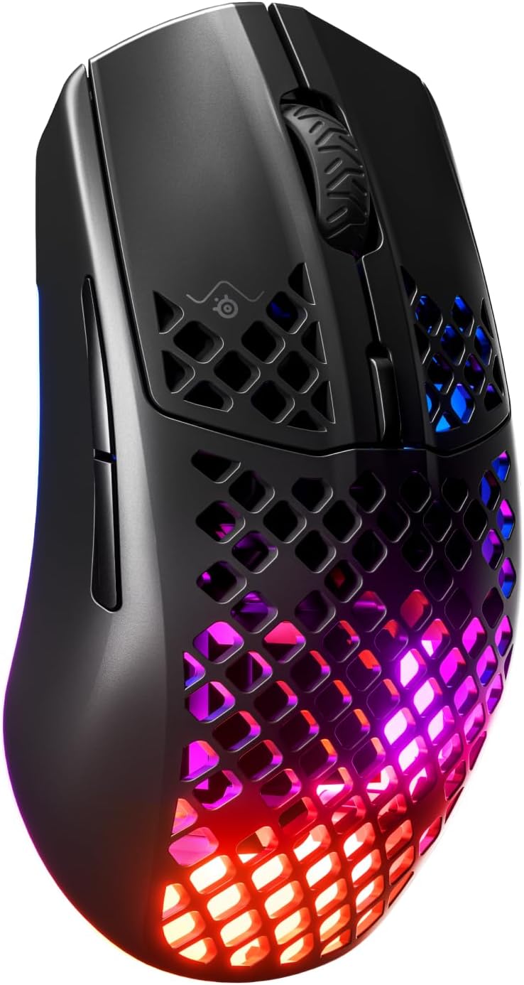 SteelSeries Aerox 3 - Geperforeerde RGB-gamingmuis - Ultralicht waterbestendig ontwerp - 8,500 DPI TrueMove Core optische sensor - Snow