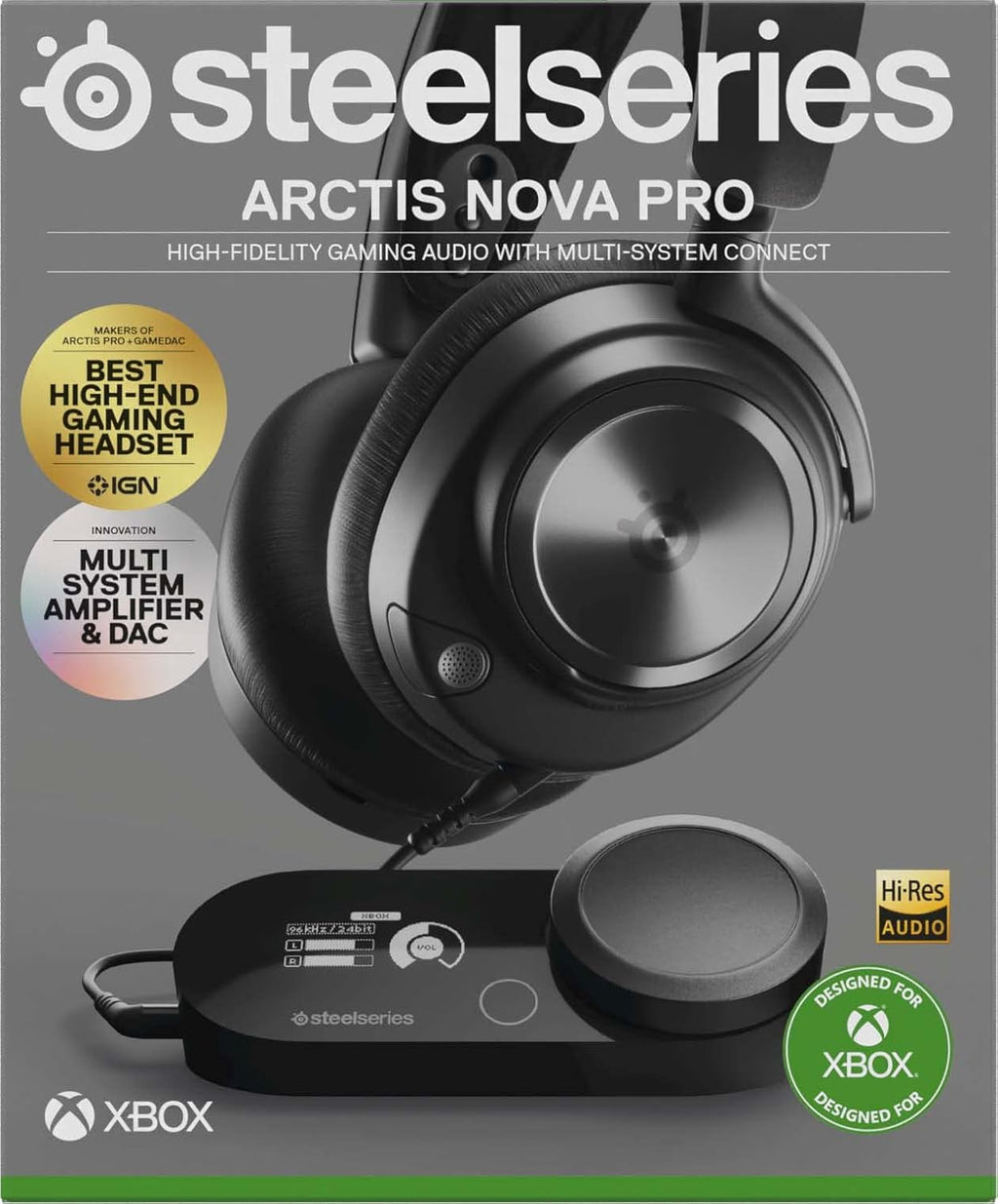 SteelSeries Arctis Nova Pro Wireless gameheadset, aansluiting op meerdere systemen, Neodymiummagneetdrivers, Actieve ruisonderdrukking, Infinity Power System, Xbox Series X|S, Xbox One, Windows 10/11