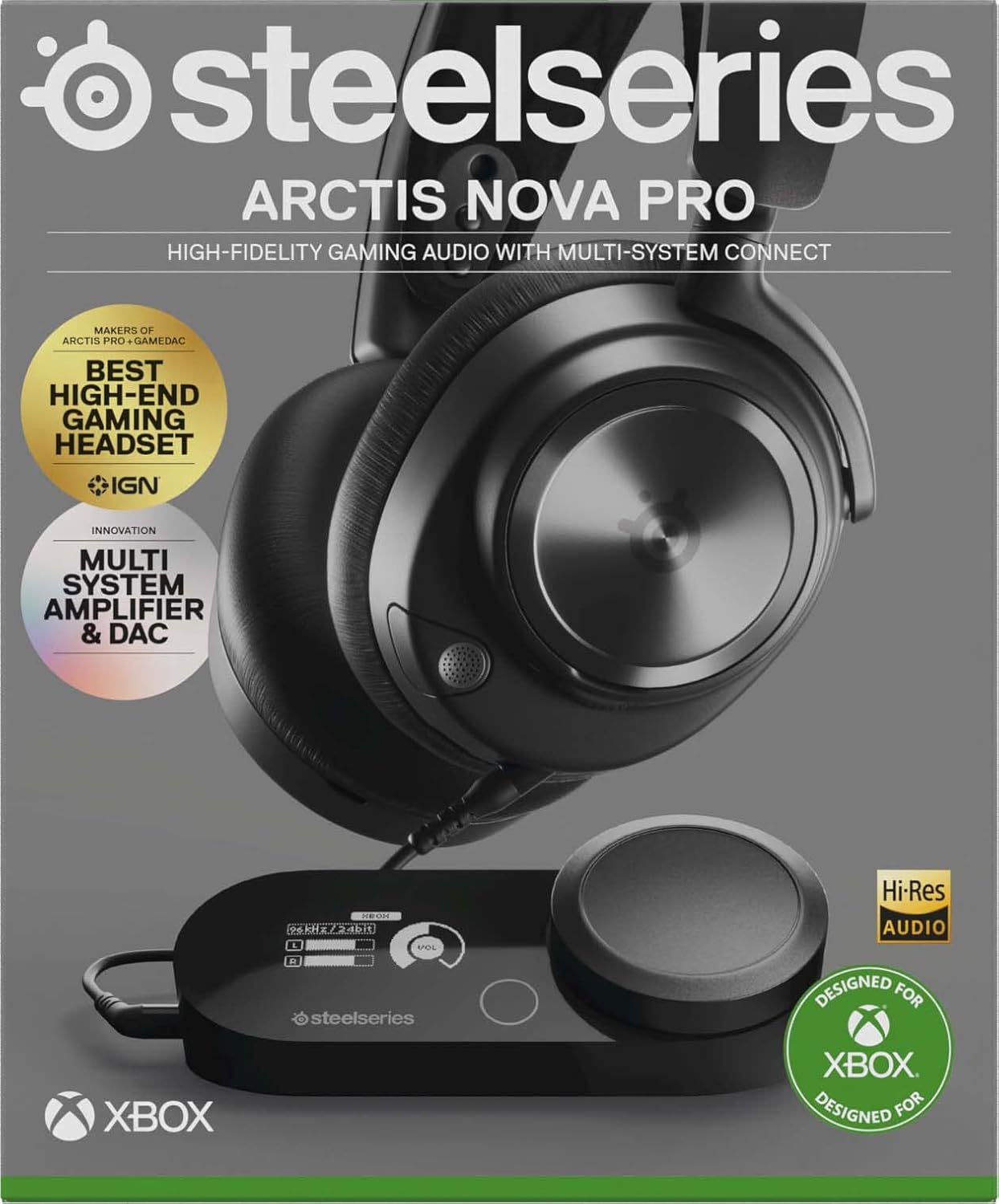 SteelSeries Arctis Nova Pro Wireless gameheadset, aansluiting op meerdere systemen, Neodymiummagneetdrivers, Actieve ruisonderdrukking, Infinity Power System, Xbox Series X|S, Xbox One, Windows 10/11