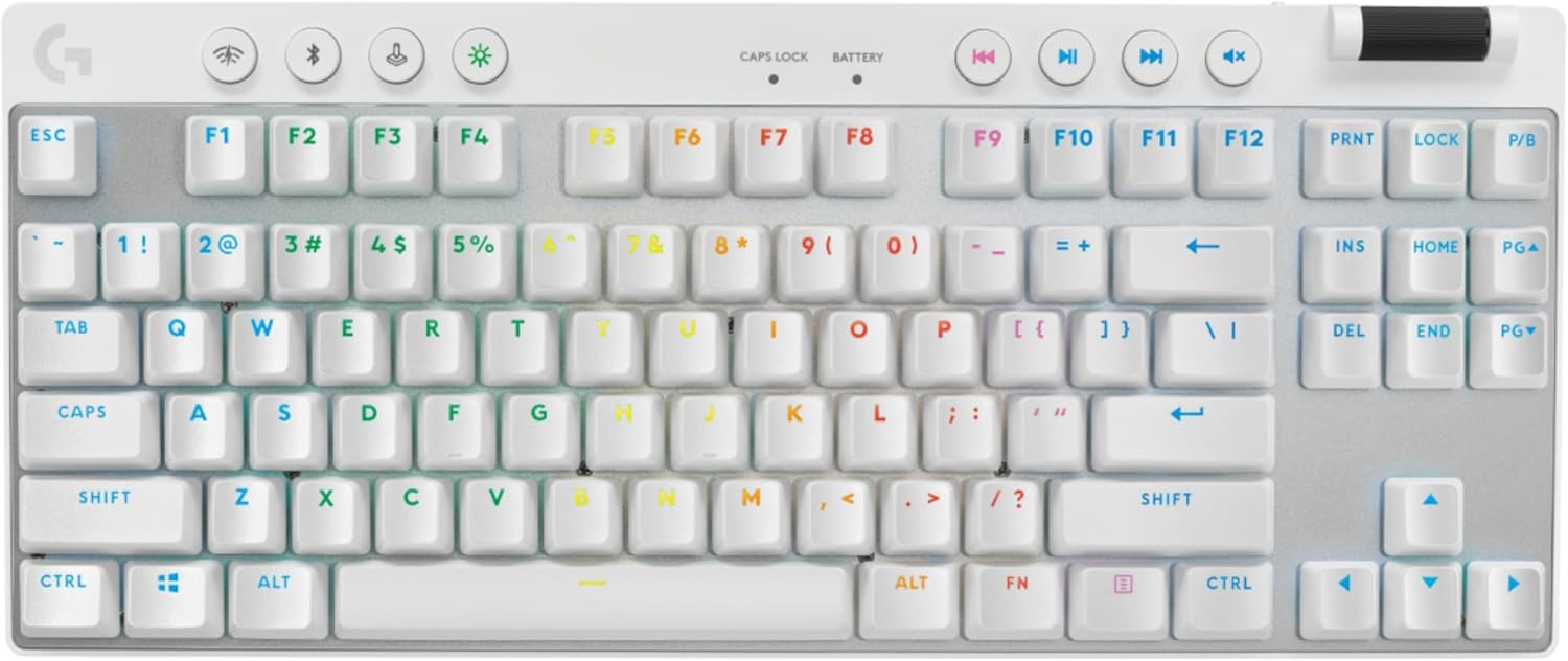 Logitech G PRO Mechanisch gamingtoetsenbord, uiterst draagbaar ontwerp zonder numpad, afneembare micro-USB-kabel, verlichte toetsen met LIGHTSYNC RGB met 16,8M kleuren, QWERTY US INTL, PC/Mac - Zwart