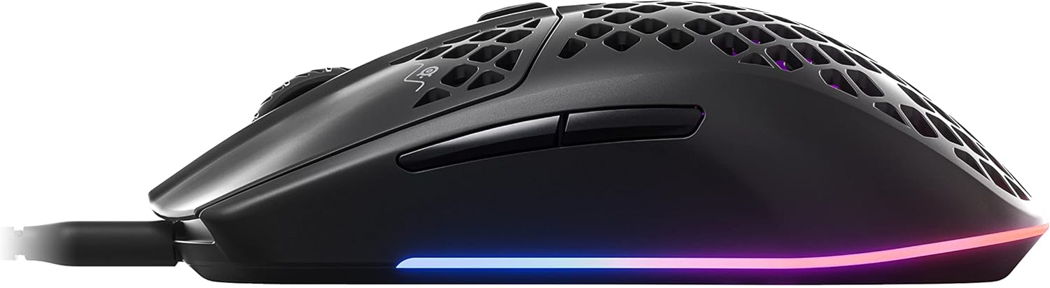 SteelSeries Aerox 3 - Geperforeerde RGB-gamingmuis - Ultralicht waterbestendig ontwerp - 8,500 DPI TrueMove Core optische sensor - Snow