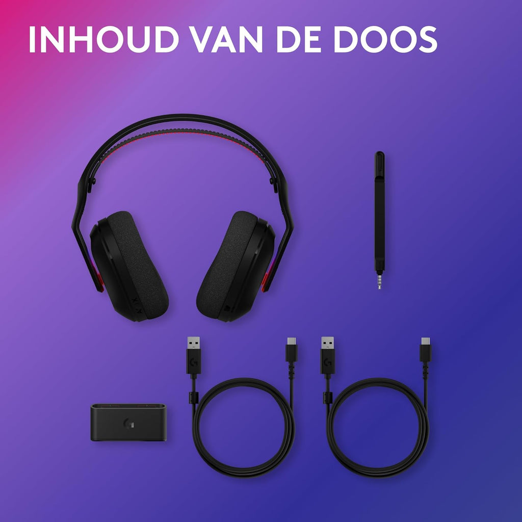 Logitech G Astro A50 X LIGHTSPEED trådlöst spelheadset + batteriladdare, PRO-G GRAPHENE, PLAYSYNC för Xbox Series X|S + PS5 + PC/Mac, Nintendo Switch 2, Bluetooth, HDMI 2.1 Passthru - Vit