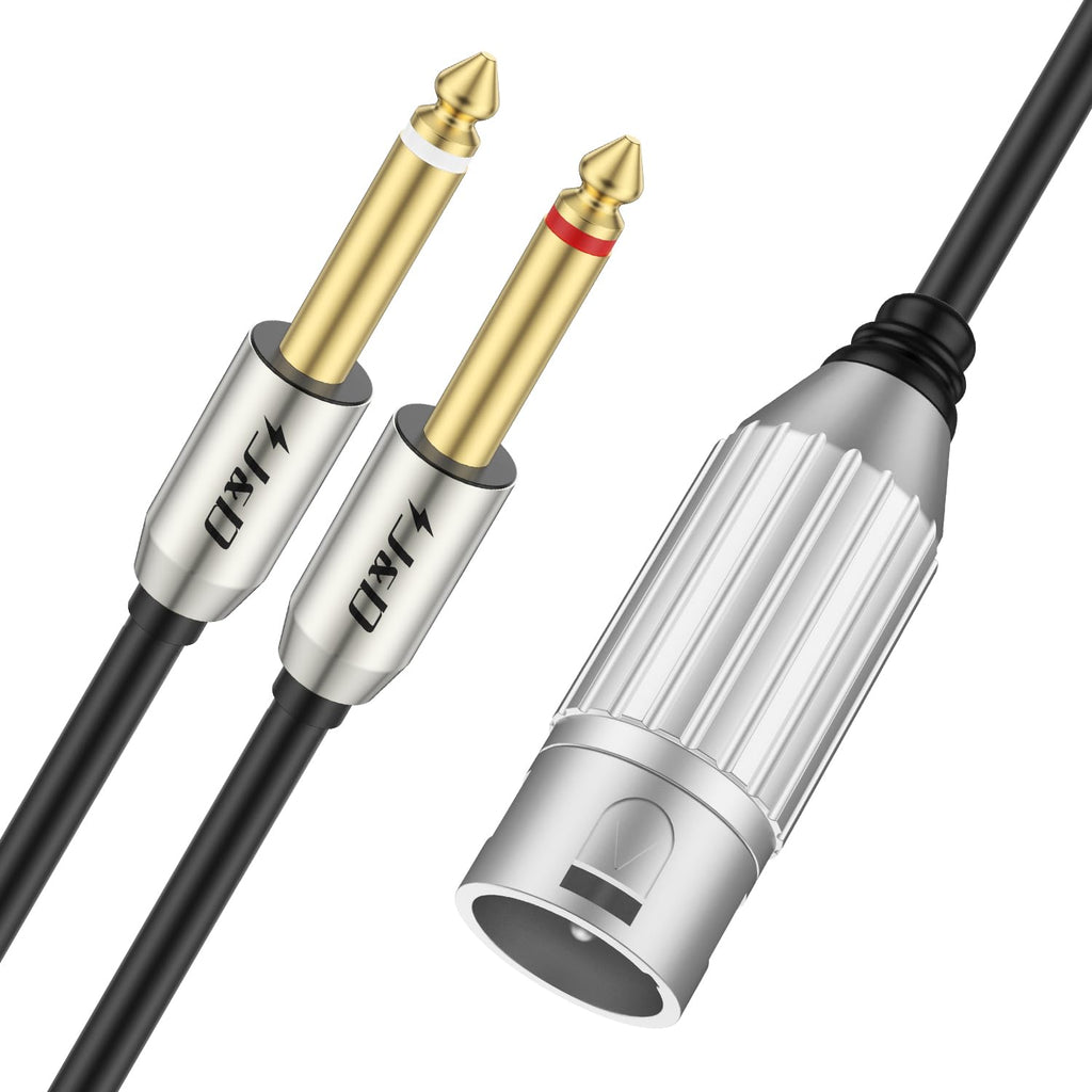 J&D Dual 1/4" naar XLR, Mannelijk naar Dubbel 6,35 mm TS