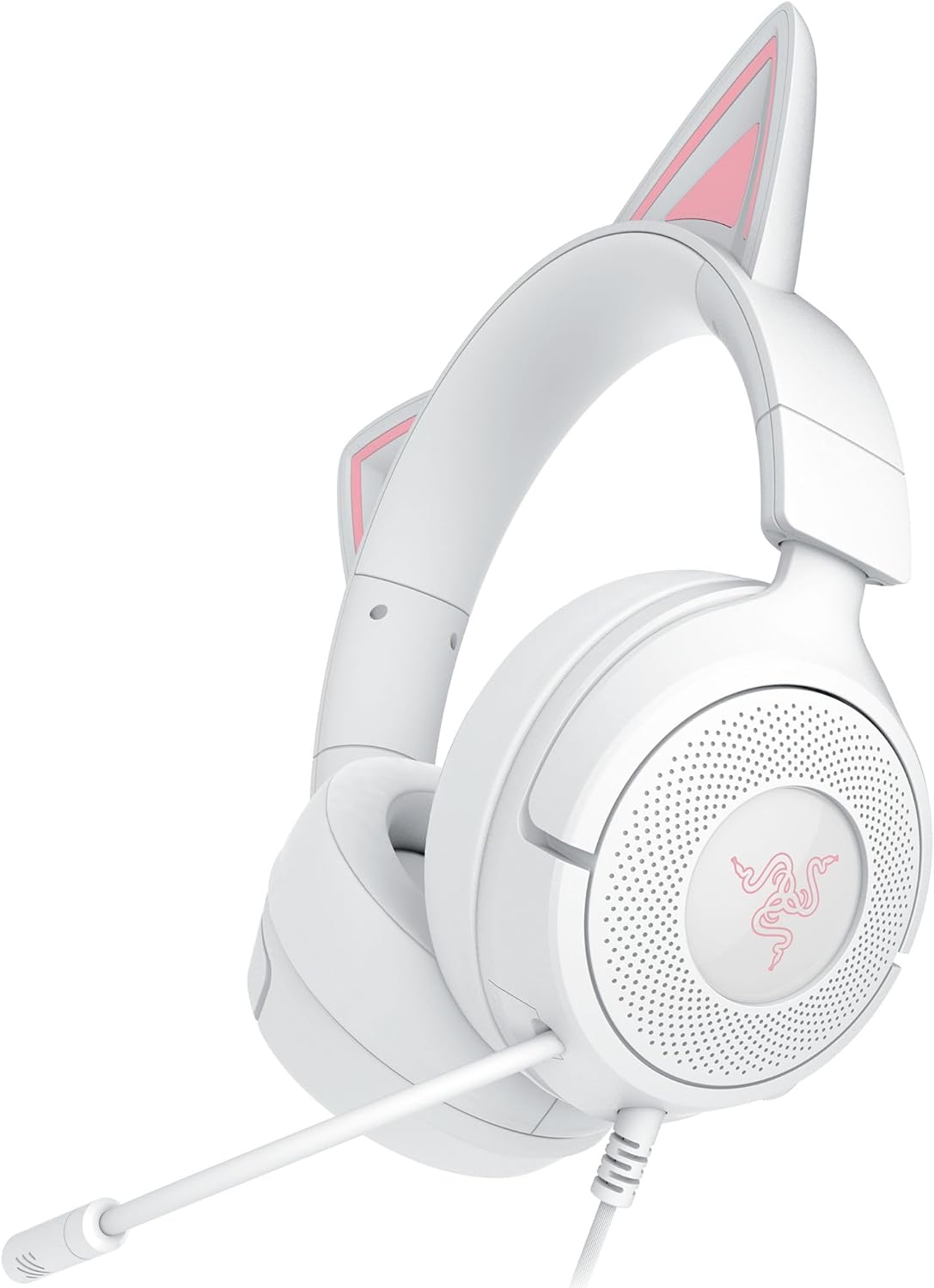 Razer Kraken Kitty V3 X - Bedrade Kitty-headset voor gaming - Iconische Kitty-oren - 270 g lichtgewicht - HyperClear cardioïde microfoon - TriForce 40 mm drivers - 3,5mm aansluiting | Wit