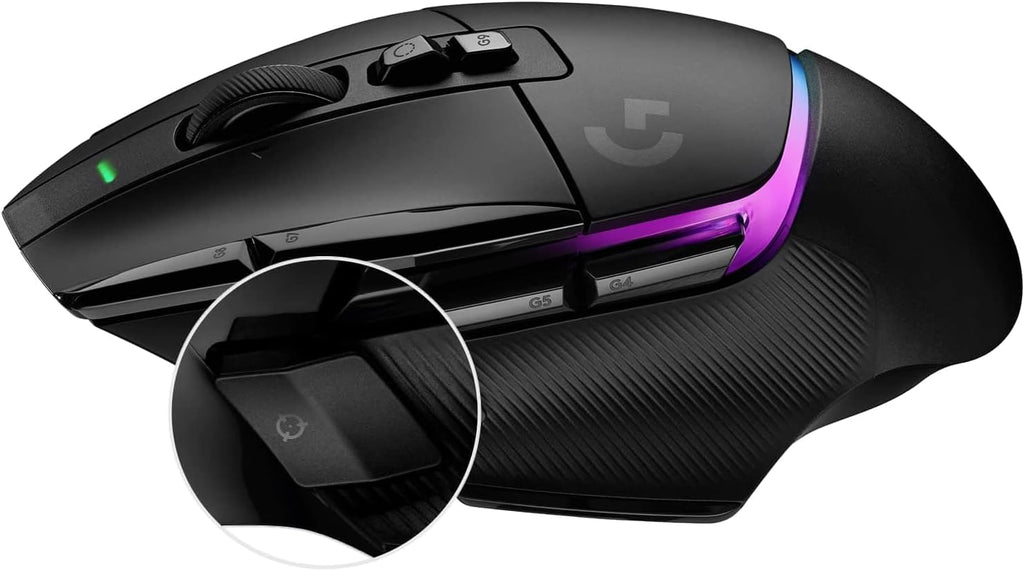 Logitech G502 X Bedrade Gamingmuis - LIGHTFORCE hybride, optisch-mechanische, primaire schakelaars, HERO 25K gaming sensor, voor PC - MacOS/Windows - Zwart