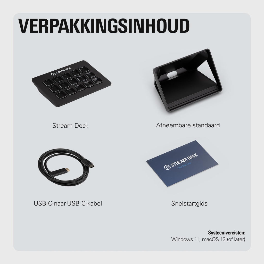 Elgato Stream Deck MK.2 – Studiocontroller, 15 macrotoetsen, start acties in apps en software zoals OBS, Twitch, YouTube en meer, werkt met Mac en pc