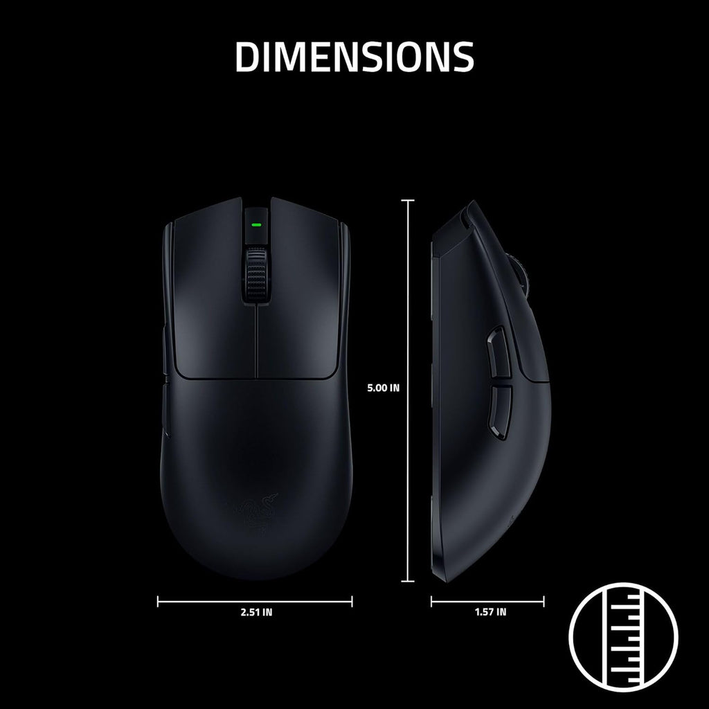 Razer Viper V3 Pro - Ultralichte draadloze Esports Gaming-muis (8K Hz HyperPolling, lichtgewicht van 54 gram, Focus Pro Sensor 35K DPI, draadloze HyperSpeed, batterijlevensduur van 95 uur) Zwart