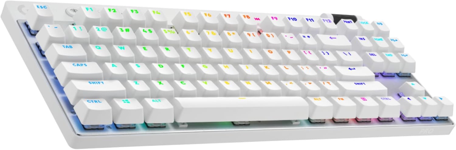 Logitech G PRO Mechanisch gamingtoetsenbord, uiterst draagbaar ontwerp zonder numpad, afneembare micro-USB-kabel, verlichte toetsen met LIGHTSYNC RGB met 16,8M kleuren, QWERTY US INTL, PC/Mac - Zwart