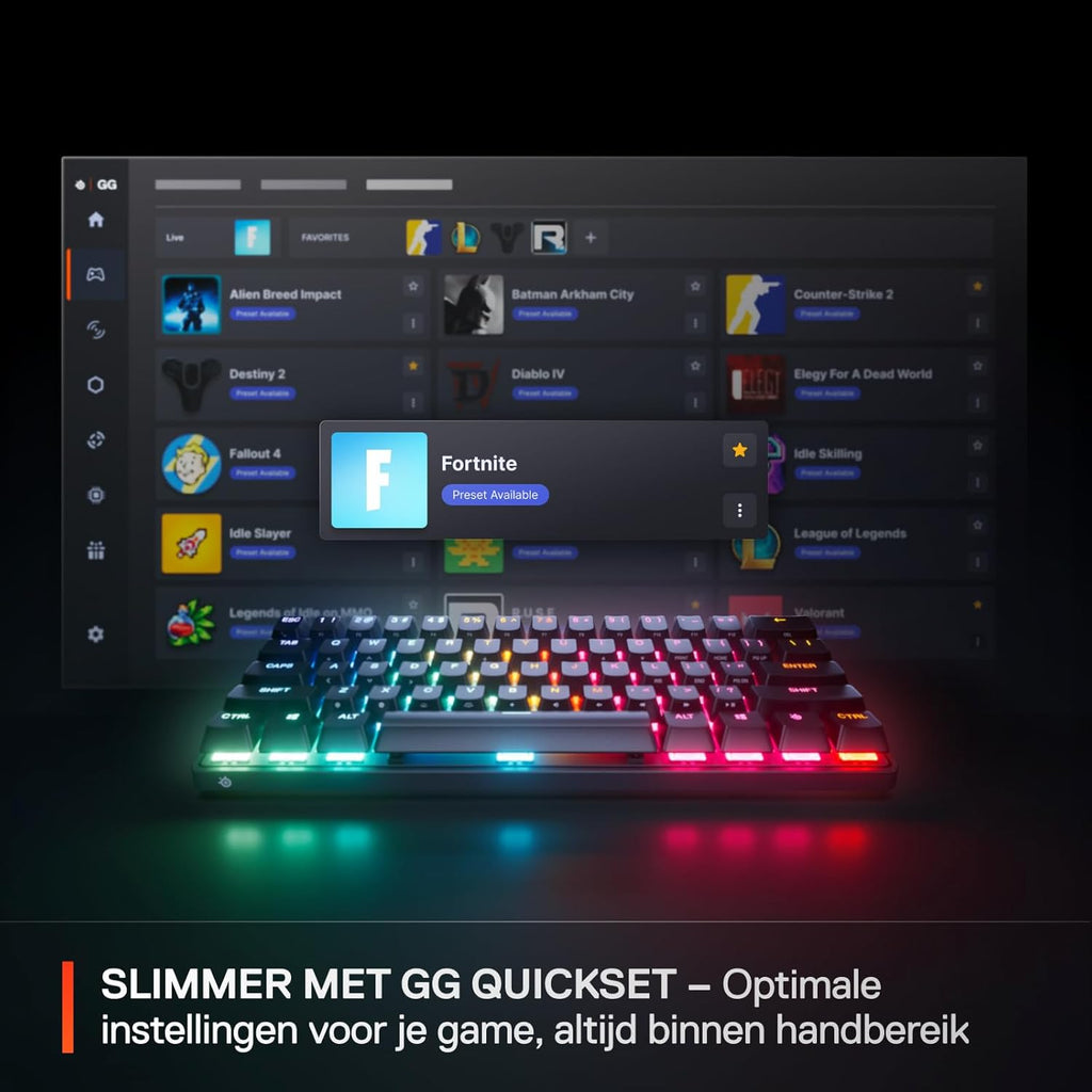 SteelSeries Apex Pro Mini Gen 3 OmniPoint 3.0 HyperMagnetic-schakelaars - Verstelbare activering - Rapid Trigger - Presets voor games - Protection Mode - Rapid Tap/SOCD - RGB - PBT-keycaps - UK QWERTY