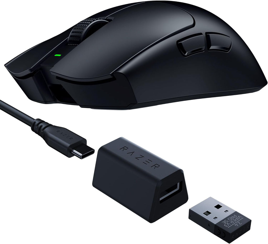 Razer Viper V3 Pro - Ultralichte draadloze Esports Gaming-muis (8K Hz HyperPolling, lichtgewicht van 54 gram, Focus Pro Sensor 35K DPI, draadloze HyperSpeed, batterijlevensduur van 95 uur) Zwart