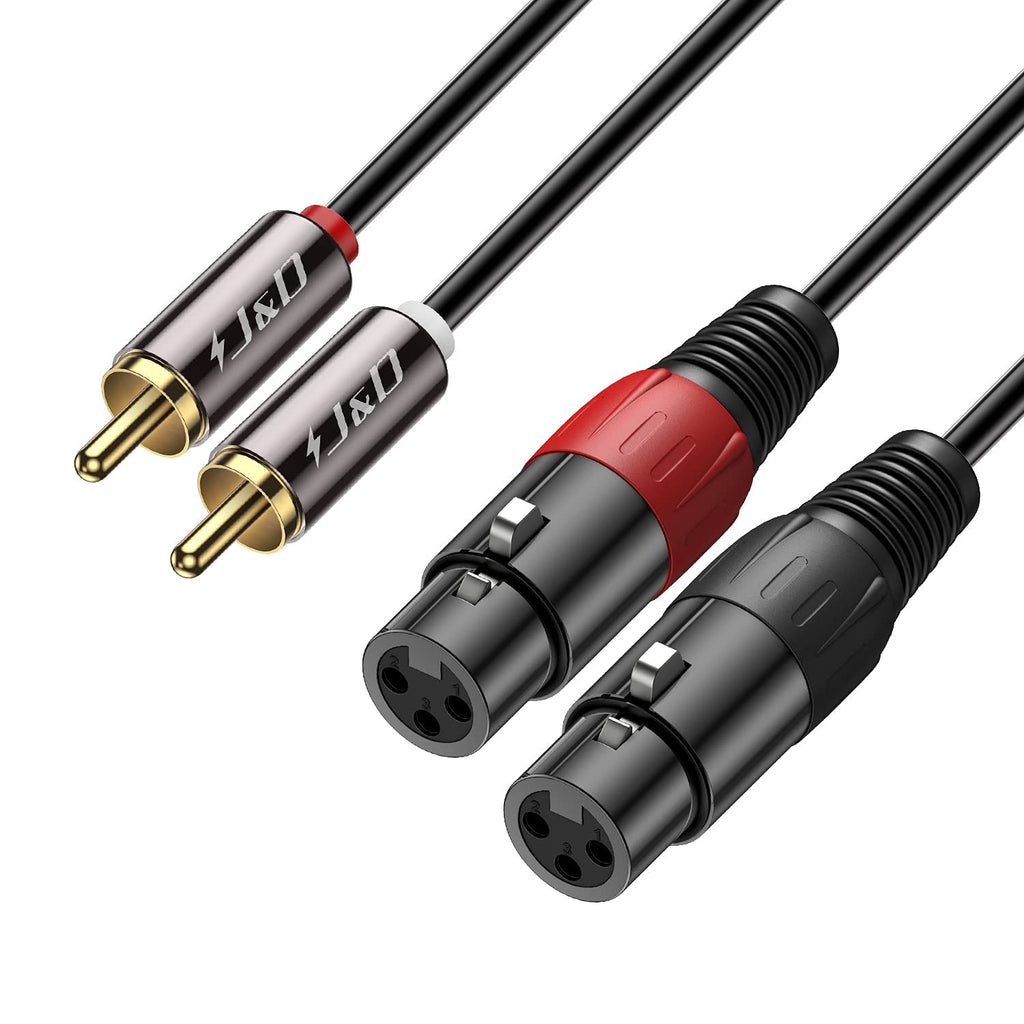 J&D 2 RCA naar 2 XLR-kabel,