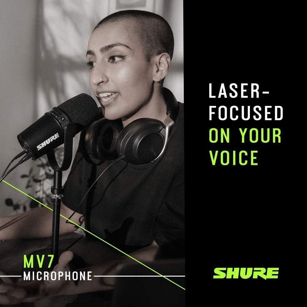 Shure MV7i Slimme Podcast Microfoon + Ingebouwde Audio Interface