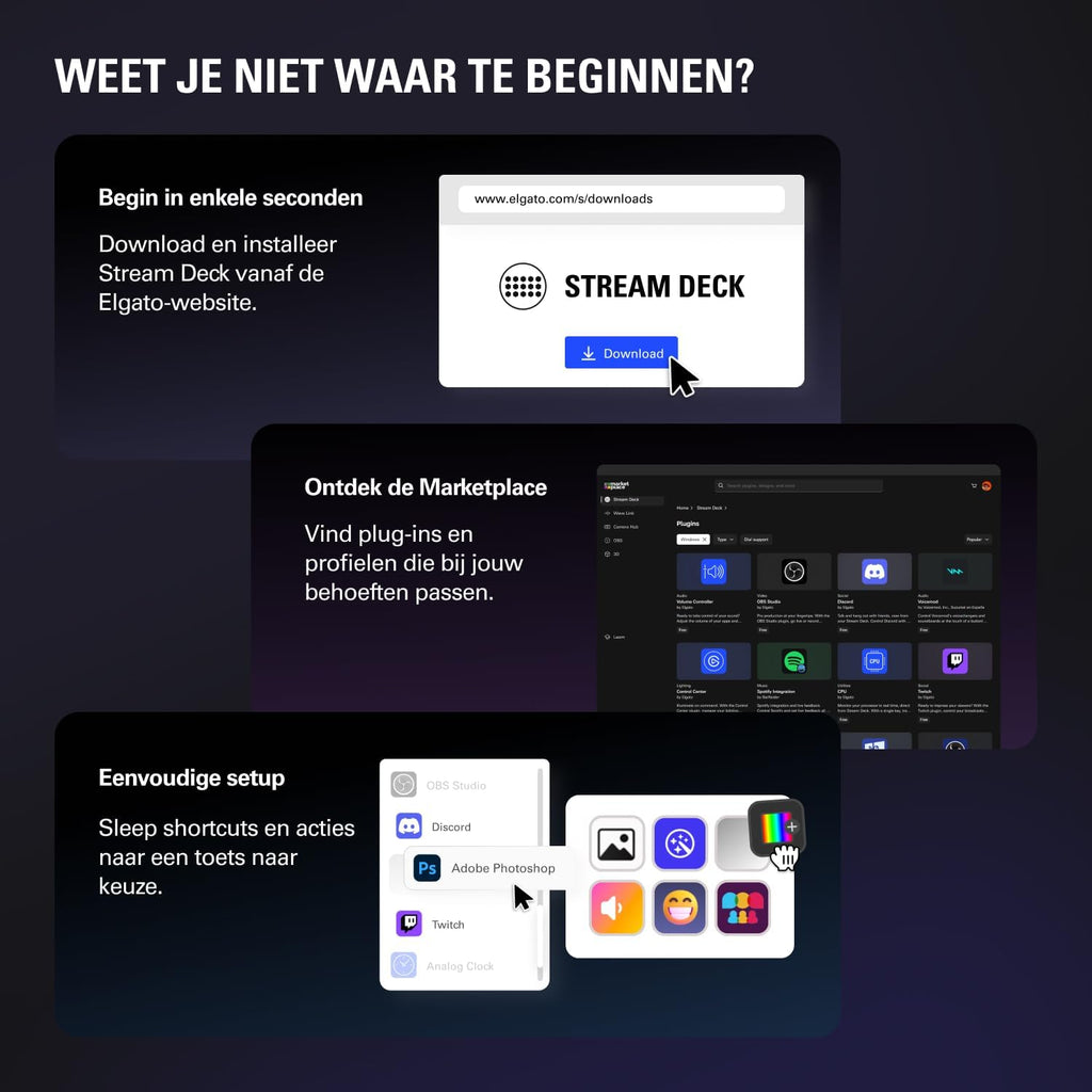 Elgato Stream Deck MK.2 – Studiocontroller, 15 macrotoetsen, start acties in apps en software zoals OBS, Twitch, YouTube en meer, werkt met Mac en pc
