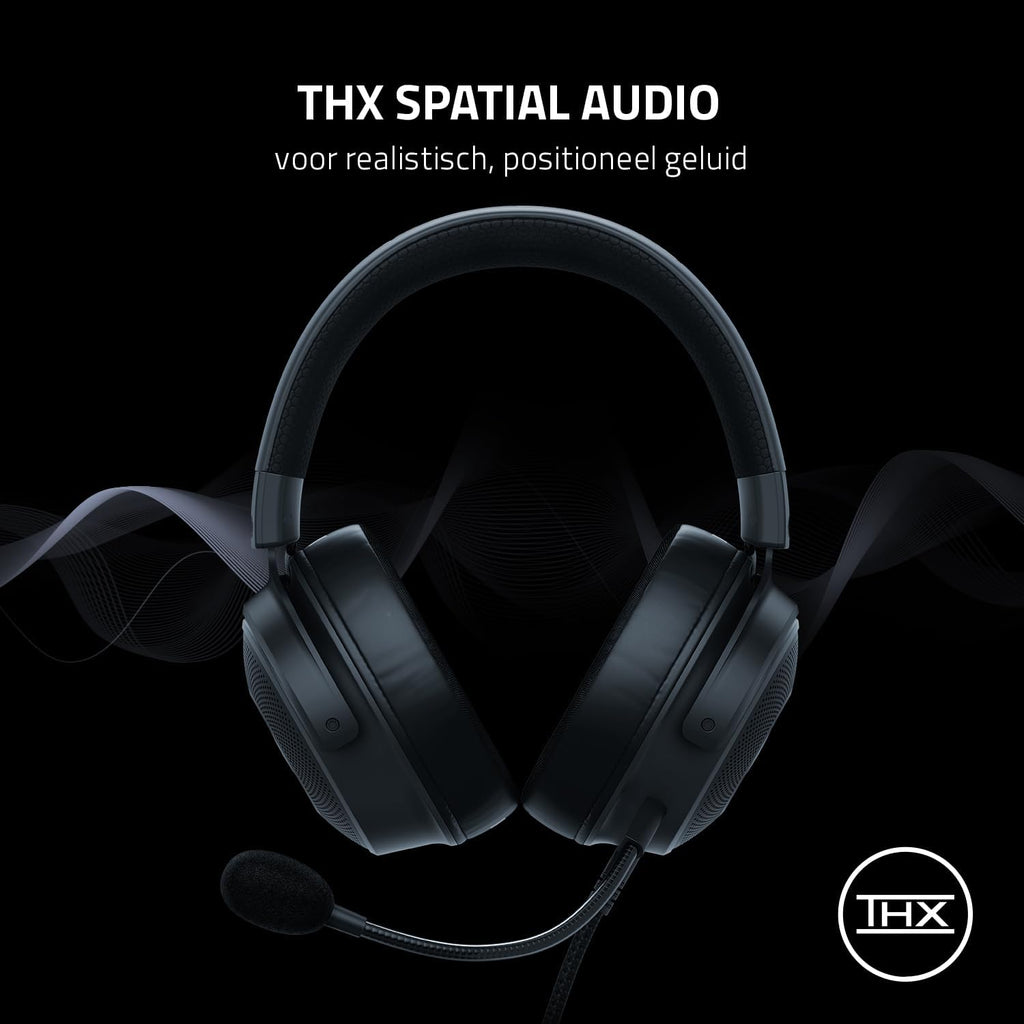 Razer Kraken V4 - Draadloze Gaming Headset (3 Modes Connectiviteit, TriForce 40mm Drivers, 9-Zone RGB Earcup Verlichting, Mix & Volume aanpassingen, THX Spatial Audio) Zwart