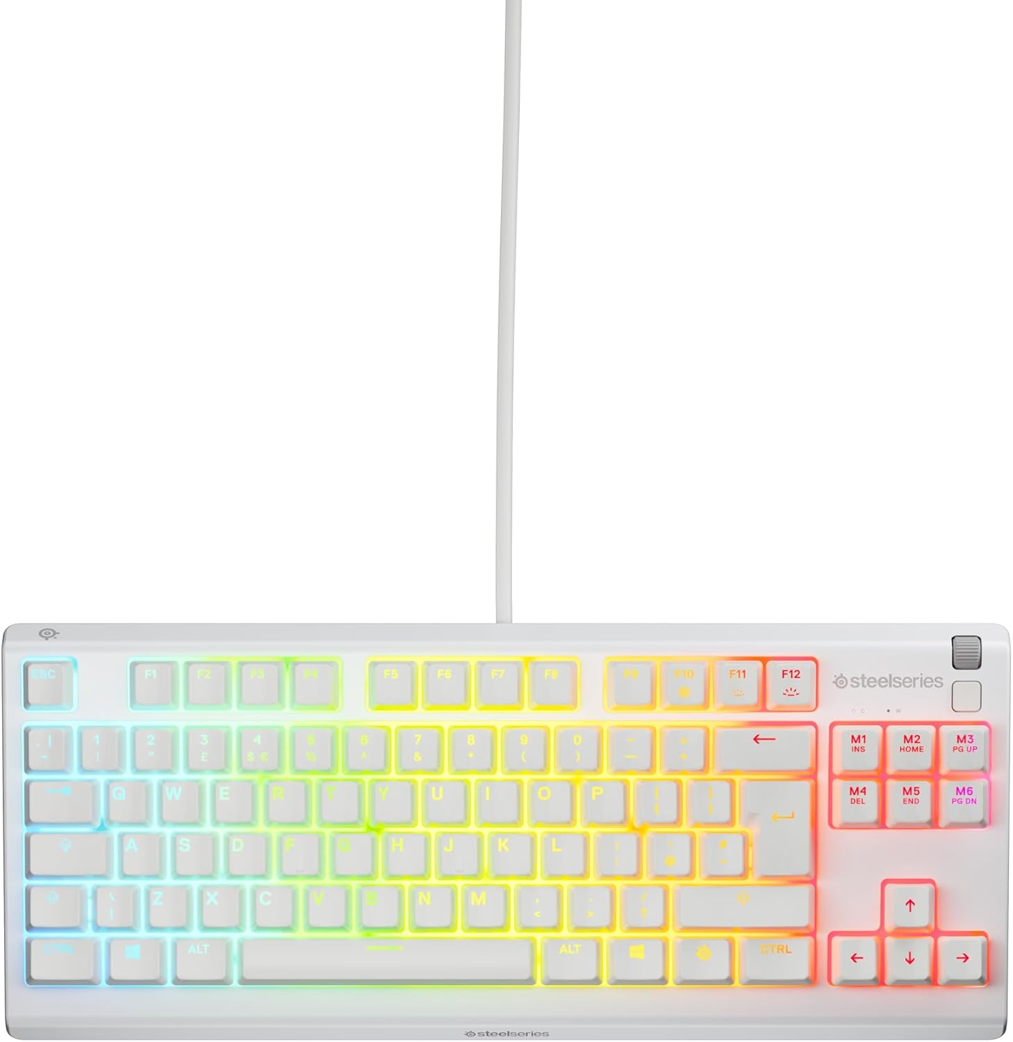 SteelSeries Apex 3 TKL - RGB-gamingtoetsenbord - Compact TKL-toetsenbord voor e-sports - 8-zone RGB-verlichting - Engels QWERTY Layout