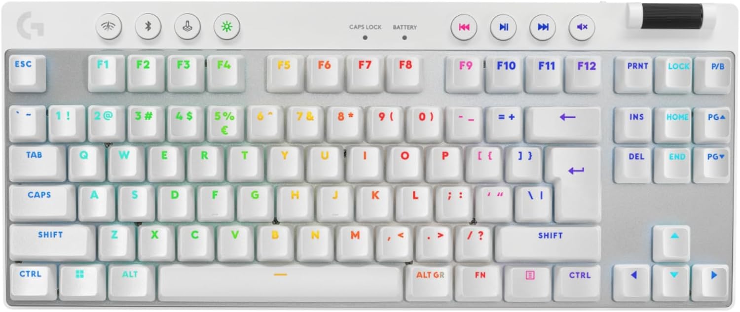Logitech G PRO Mechanisch gamingtoetsenbord, uiterst draagbaar ontwerp zonder numpad, afneembare micro-USB-kabel, verlichte toetsen met LIGHTSYNC RGB met 16,8M kleuren, QWERTY US INTL, PC/Mac - Zwart