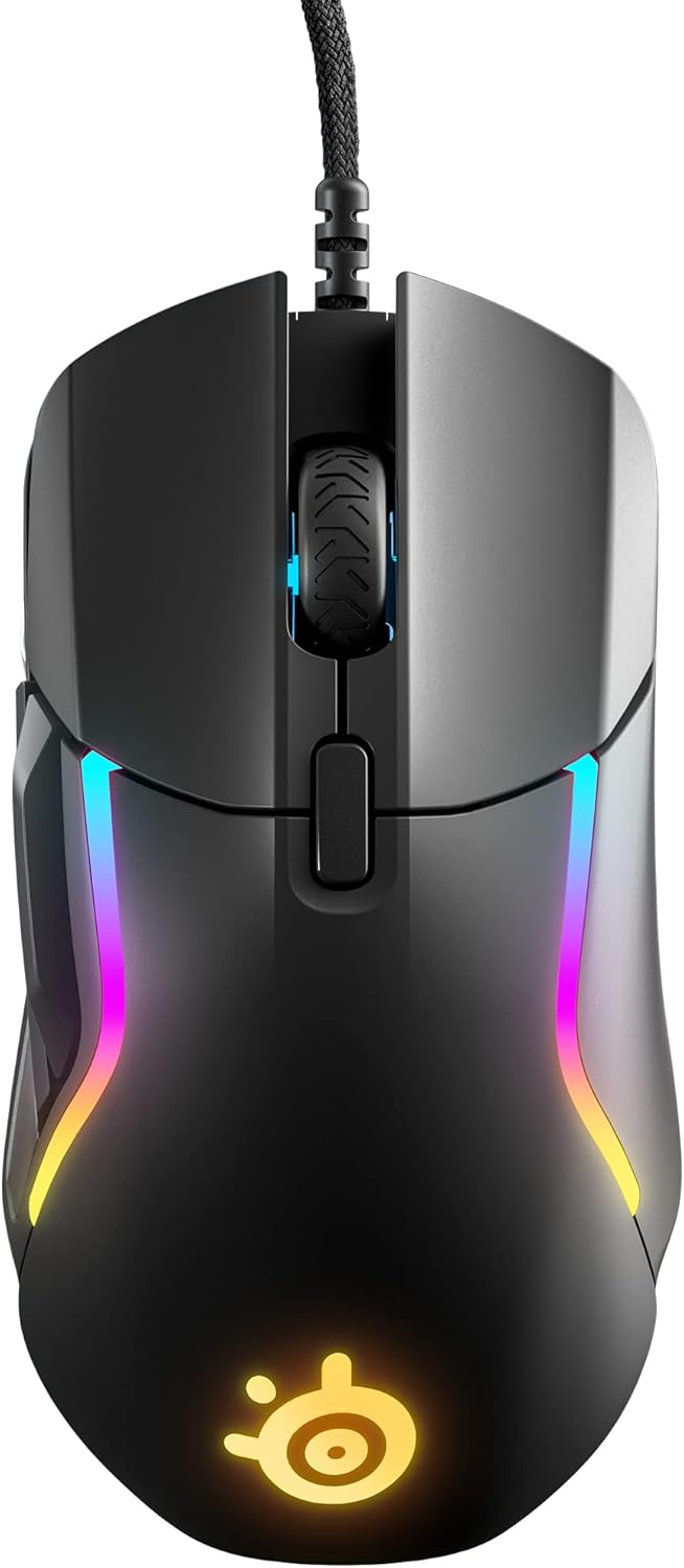 SteelSeries Rival 5 — gamingmuis — FPS, MOBA, MMO, Battle Royale — 18.000 CPI TrueMove Air optische sensor — 9 programmeerbare knoppen — 85 g competitief gewicht, zwart