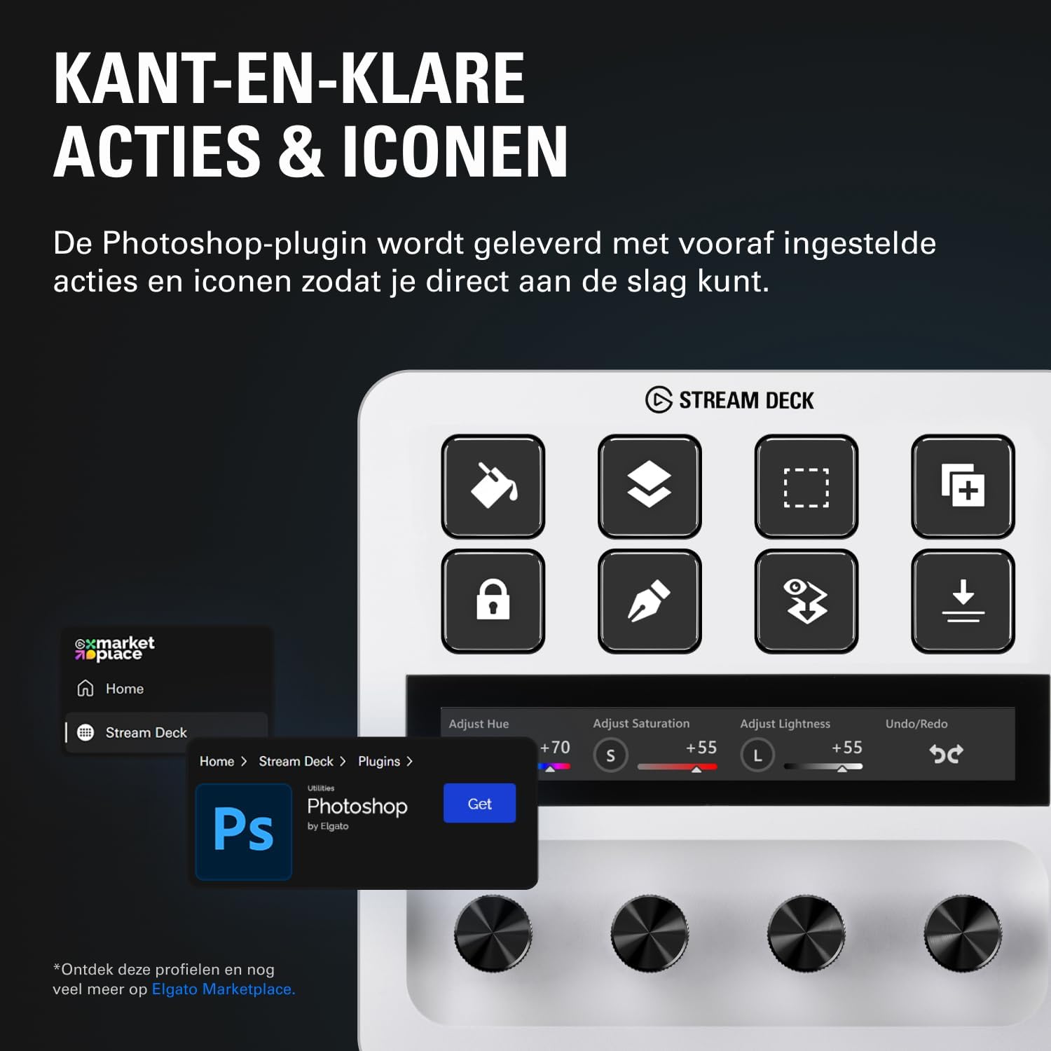 Elgato Stream Deck +, Audio-Mixer, Live Productie en Studiocontroller voor Content Creators, Streamen, Gamen, met aanpasbare touch strip-draaiknoppen en LCD-toetsen, werkt met Mac en PC
