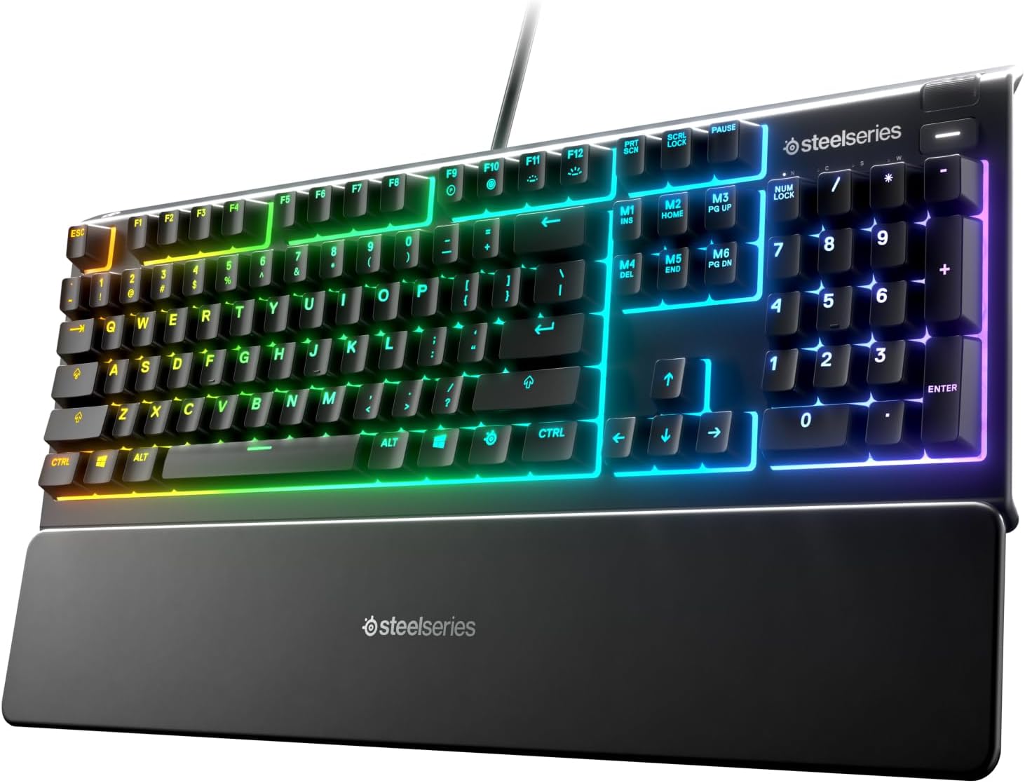 SteelSeries Apex 3 TKL - RGB-gamingtoetsenbord - Compact TKL-toetsenbord voor e-sports - 8-zone RGB-verlichting - Engels QWERTY Layout