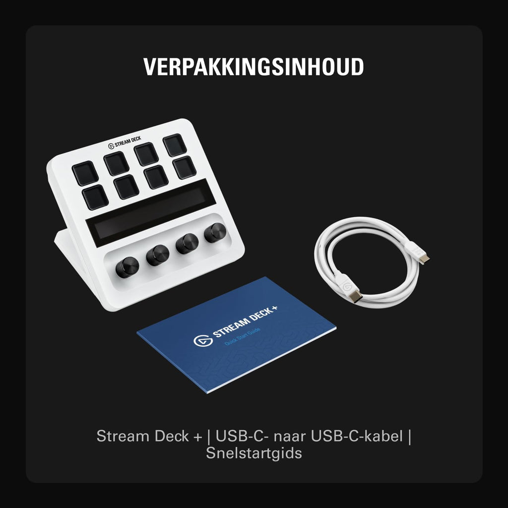 Elgato Stream Deck +, Audio-Mixer, Live Productie en Studiocontroller voor Content Creators, Streamen, Gamen, met aanpasbare touch strip-draaiknoppen en LCD-toetsen, werkt met Mac en PC