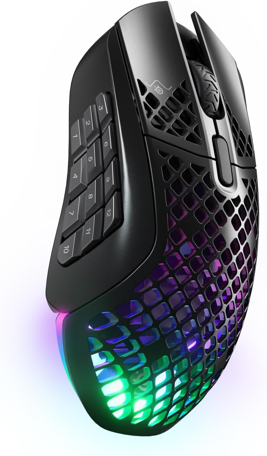 SteelSeries Aerox 3 - Geperforeerde RGB-gamingmuis - Ultralicht waterbestendig ontwerp - 8,500 DPI TrueMove Core optische sensor - Snow