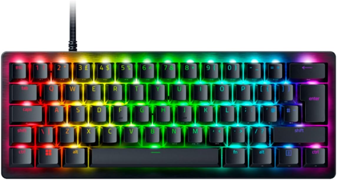 Razer Huntsman Mini (Rode Schakelaar) - Compact 60% gaming toetsenbord (Lineaire Optische Schakelaars, Doubleshot PBT toetskappen, Afneembare USB-C kabel) QWERTY US layout | Zwart